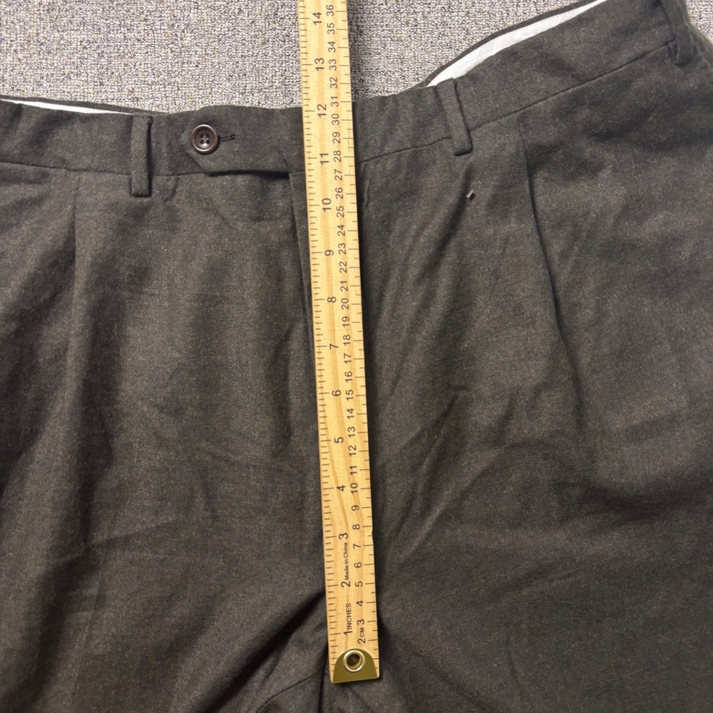 Canali Dress Pants Mens 40x30 Wool Super 120s Dark Gray Pleated Made in Italy - Picture 5 of 9